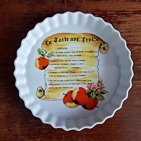 Moule à tarte en porcelaine L'Hirondelle, vintage fabriqué en France