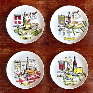 Vintage French earthenware cheese plates from GIEN Terre de fer