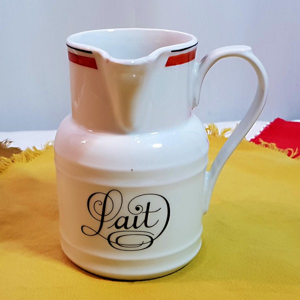 Pot à lait en porcelaine blanche d'Auteuil - Porcelaine de feu - Made in France - Vintage