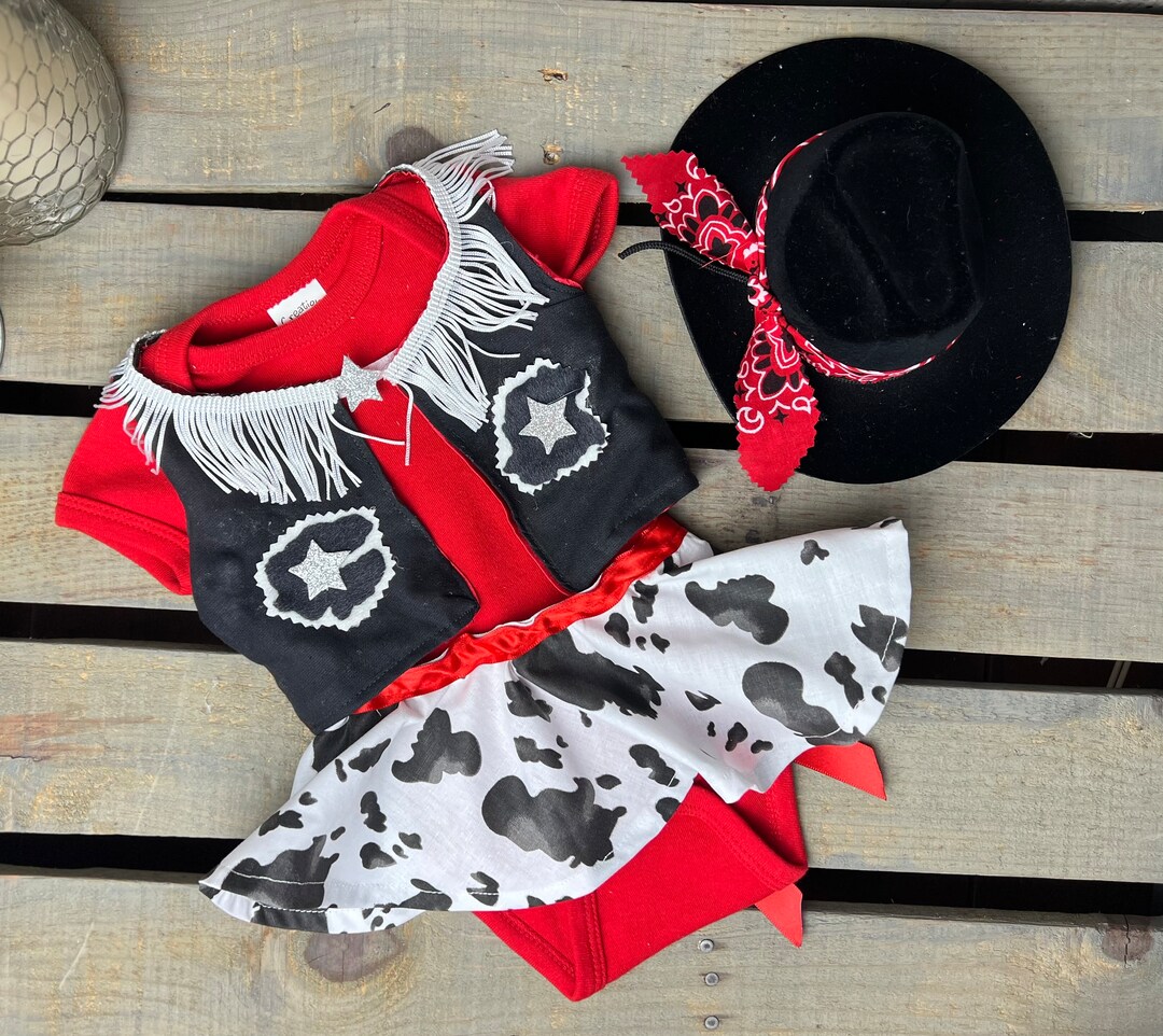 Cowgirl Costume Mini Cowgirl Cow Print Skirt Newborn Costume Idea Yee