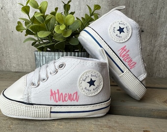 Baby Shoes Personalized Monogram Baby Name High Top Shoes Baby Converse Babys 1st shoes Baby shower gift personalized Baby Shoes Twin Gift