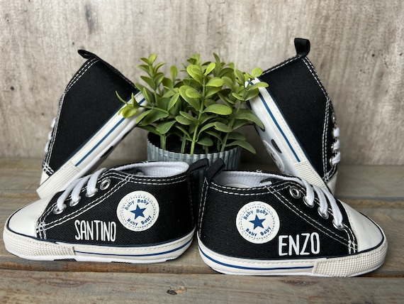 baby black high top converse