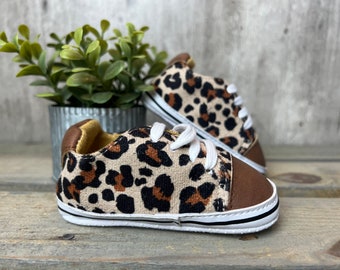 Baby Sneakers Baby Loafers Baby’s 1st shoes Crib Shoes Baby shower Gift Idea New Baby Gift Leopard Print Cheetah Print Wild Child Wild One