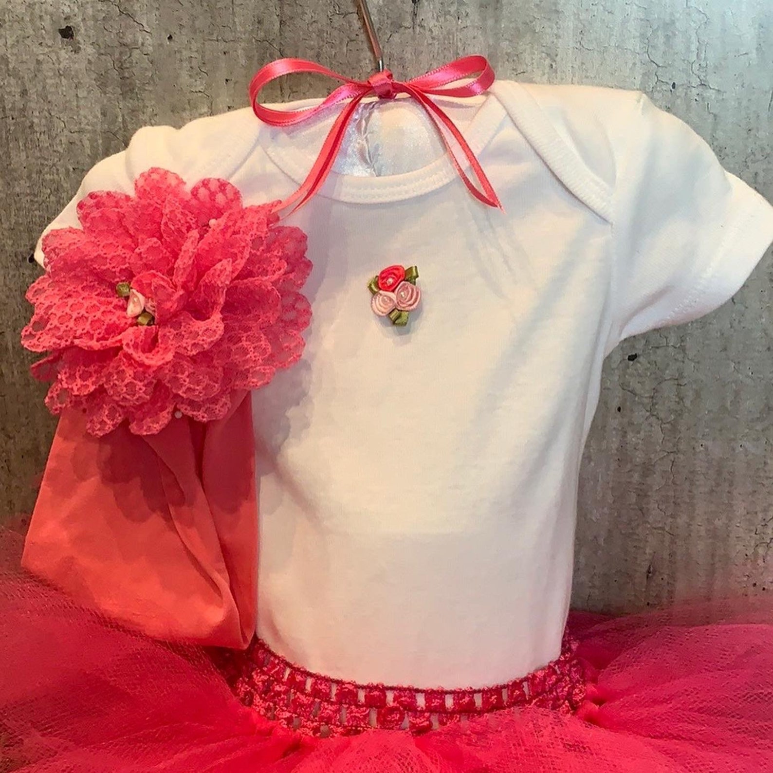 Baby Girl Onesie Tutu Set With Matching Headband Etsy