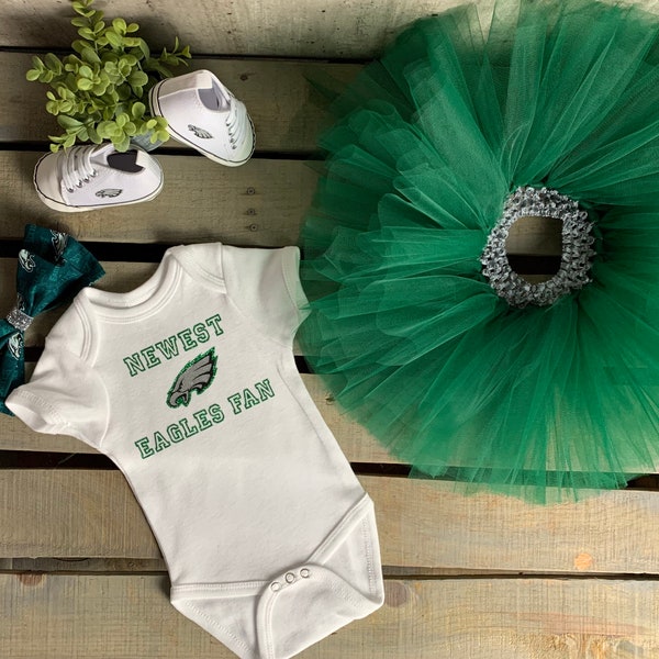 Philadelphia Football Team EAGLES Inspired Baby Outfit Baby Tutu Baby High Tops Baby Shoes Eagles Fan Baby Football Baby Cheerleader Costume