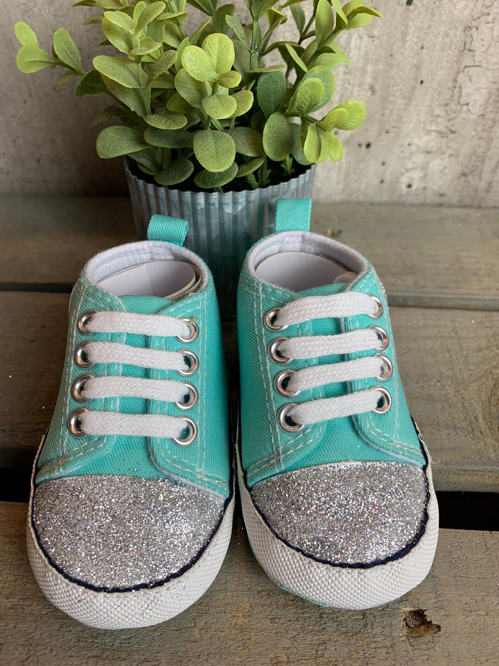 Baby High Top Sneakers Like Converse Glittered or Plain Etsy