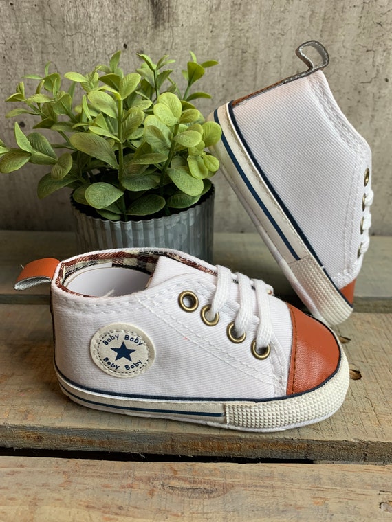 madras Fatal ønskelig Baby High Top Sneakers Like Converse Babys 1st Shoes - Etsy