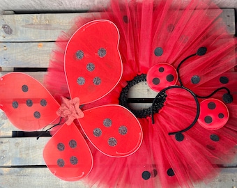 Ladybug Costume Ladybug Tutu Halloween Costume Idea Ladybug Wings Little Lady Birthday Party Baby's 1st Birthday Smash Cake Photo Miraculous