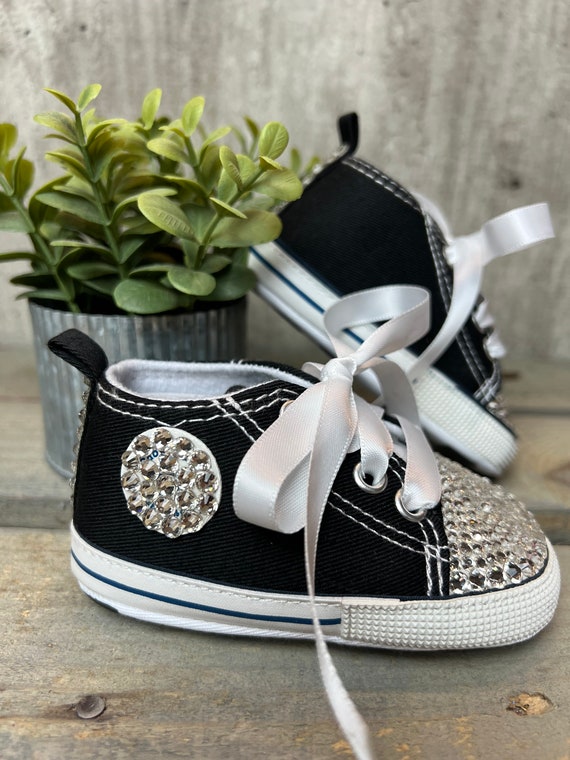 Jeweled top baby converse