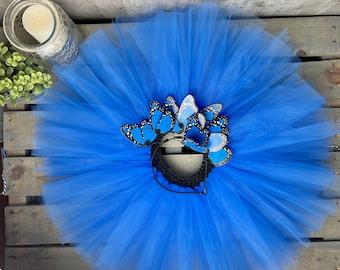 Butterfly Costume Tutu Skirt Butterfly Headband Halloween Costume Accessory Dress Up Cosplay Blue Butterfly Monarch Butterfly Costume Idea