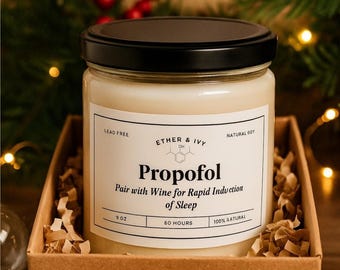 Propofol Pair with Wine Soy Candle: Funny Anesthesia Gift for CRNA, Nurse, Doctor