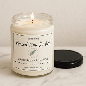 Versed Time for Bed Candle White Sage Lavender | CRNA Gift | Night Shift | Ether and Ivy Candle  | Nurse  | Doctor | Anesthesiologist