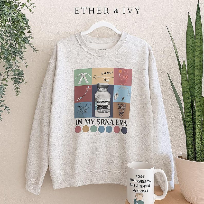 SRNA Era Crewneck Sweatshirt, Nurse Anesthetist Gift I CRNA School image 3