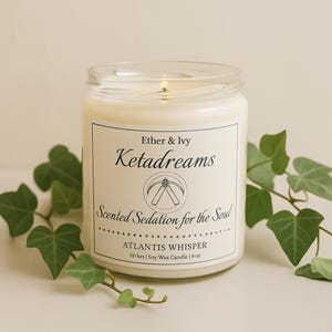 Ketadreams Soy Wax Candle Atlantis Whisper | 9 oz Soy Candle | Sedation Inspired Scent | Gift for CRNA, Anesthesia, Nurse, Med Student