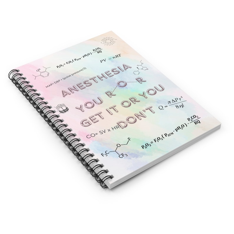 Anesthesia Notebook Spiral Bound you Ether Get It or You Don't Note Pad ...