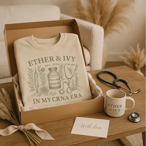 CRNA ERA Crewneck Sweatshirt I Ether & Ivy Est. 2024 | Propofol Vintage Design | Nurse Anesthetist Gift | CRNA Apparel | Cozy Gildan