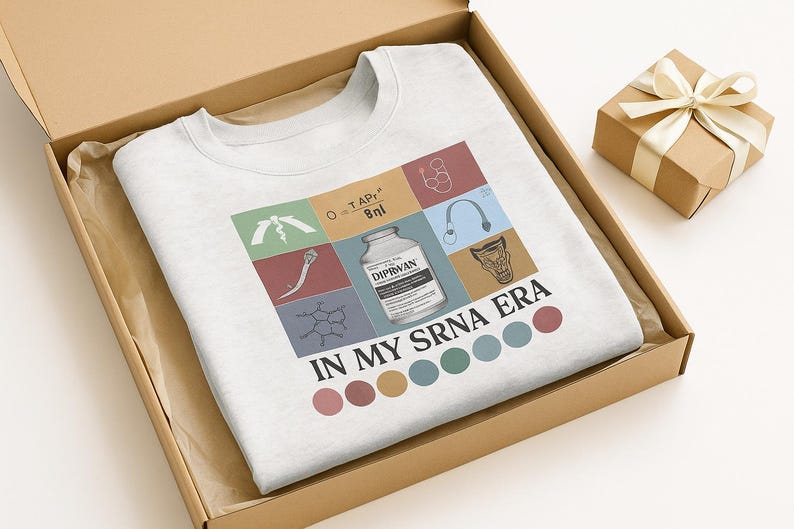 SRNA Era Crewneck Sweatshirt, Nurse Anesthetist Gift I CRNA School image 7