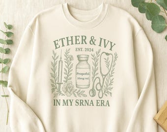 SRNA Era Crewneck Sweatshirt: Vintage Nurse Anesthetist Gift
