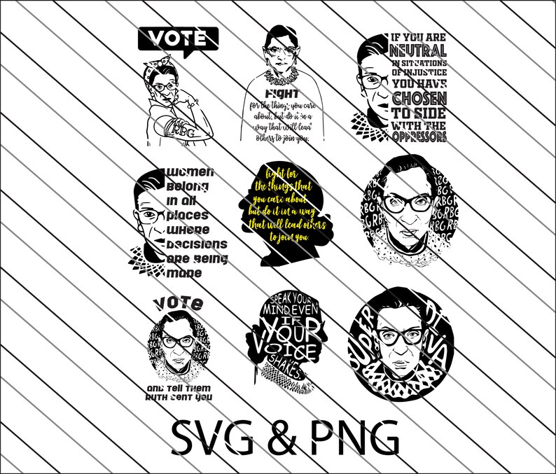 Download RBG Svg Ruth Bader Ginsburg svg bundle | Etsy