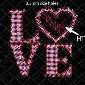 Valentinstag Strass Liebe SVG bunte Strass Schichten mit HTV