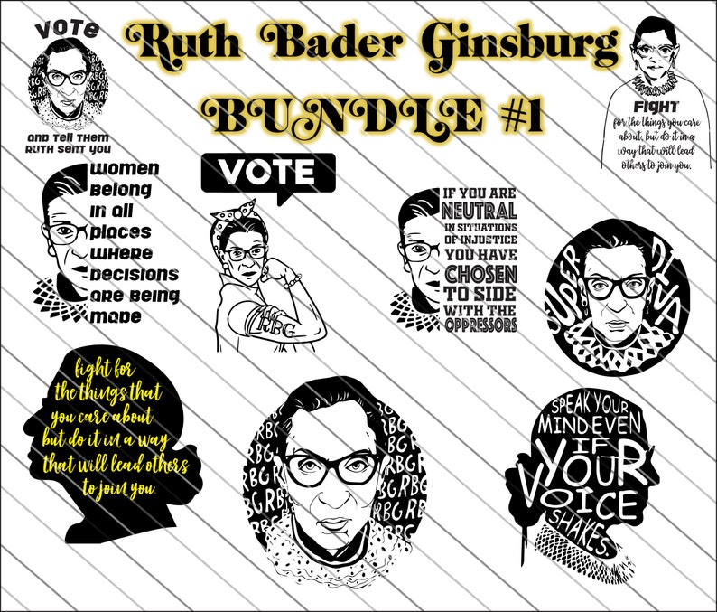 Download RBG Svg Ruth Bader Ginsburg svg bundle | Etsy