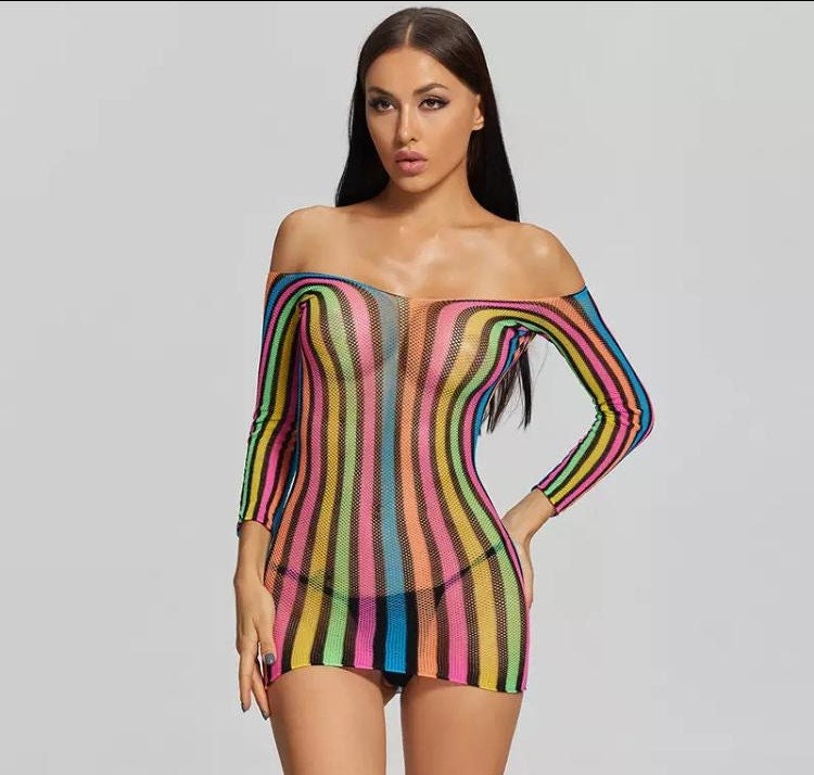 Rainbow Sexy Dress - Etsy