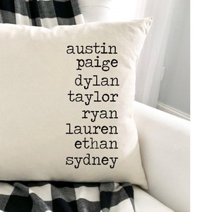 PERSONALIZED  FAMILY PILLOW, Custom Pillow, Name Pillow, Granchidren Pillow. Children Pillow, Unique Gift, Gift Idea