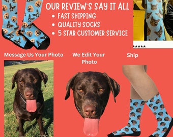 CUSTOM PET SOCKS, Dog Lovers, Dog, Gift, Cat Socks, Face Socks, Wedding, Groom, Bride,  Bachelor, Bachelorette Party, Custom Socks, Mom, Dad