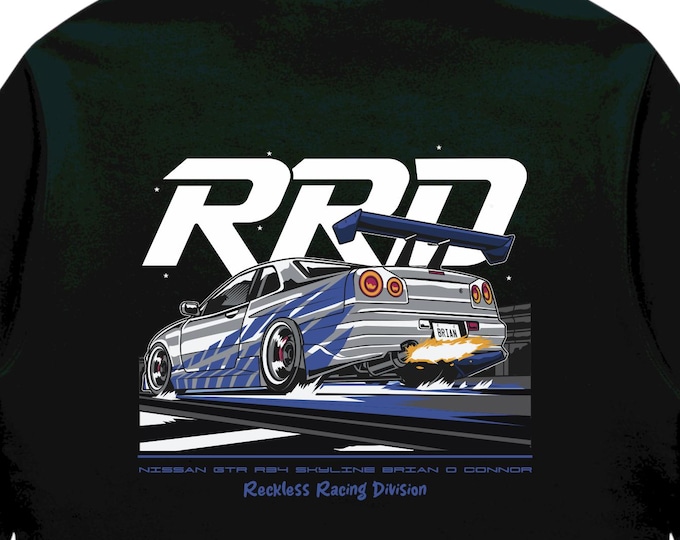Featured listing image: Nissan GTR R34 2 Fast 2 Furious fan art Paul Walker  Hoodie T-Shirt JDM Japan USA Brian O'Connor