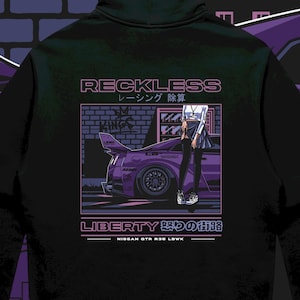Nissan R35 Purple GTR Liberty Walk Hoodie - T-Shirt - Godzilla JDM Tokoyo Drifting