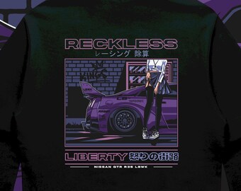 Nissan R35 Purple GTR Liberty Walk Hoodie - T-Shirt - Godzilla JDM Tokoyo Drifting