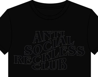NEW Anti Social Reckless Club - Tee design 1 - trail dirt bikes Moto Motocross Supercross motorcycling Racing BMX MTB Scooter