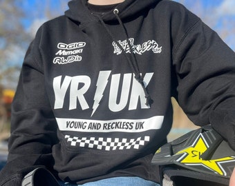 4 designs to choose!! new 2022 Hoodies - YR-UK - bmx - mtb - action sports inspired apparel - dirt bikes motocross supercross car racing