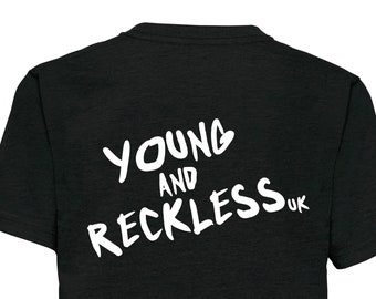 Young and Reckless Black Front and back Printed  t shirt  motocross motorsport moto sport apparel bikes quadbikes