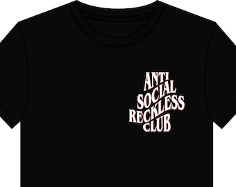 NEW Anti Social Reckless Club - Tee design 2 - trail dirt bikes Moto Motocross Supercross motorcycling Racing BMX MTB Scooter