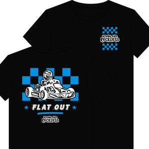 Projekt koszulki Go Kart Flat Out - Young and Reckless UK - karting motorsports go kart Racing Tees