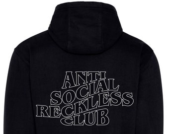 NEW Anti Social Reckless Club - Hoodie design 1 - outdoors trail dirt bikes Moto Motocross Supercross motorcycling Racing BMX MTB hoodies