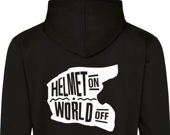 Helmet on, World off Hoodies- Motorsport Inspired Apparel - Supercross Moto MX Dirt Bikes Motocross Riding Motorsports