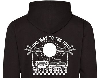 One Way!   printed hoodie - motorsport inspired apparel - moto motocross motorsports quadbikes bikes gokarting stock car