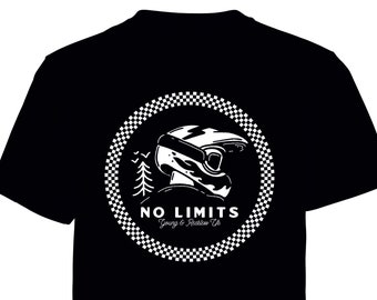 No Limits!!  printed t shirt - motorsport inspired apparel - moto motocross motorsports quadbikes bikes MTB supercross dirtbikes riding