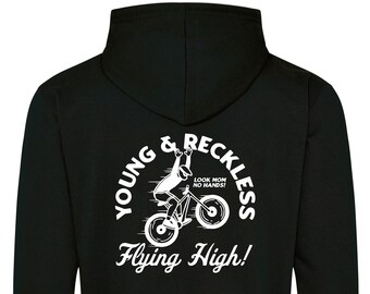 Flying High Hoodie - MTB BMX Bikes Outdoors TrailBikes Trails apparel riding