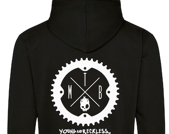 Mountain Bike / BMX Bike Hoodie design - Young and Reckless UK outdoors trail bikes dirt bikes MTB hoodies