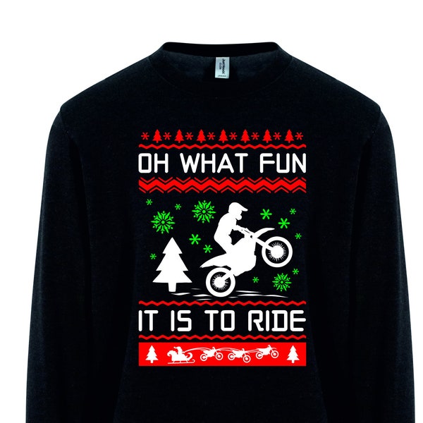 Motocross Christmas Jumper 2 - Motorsport Inspired Apparel - Moto MX Motocross Dirtbikes Xmas Sweater Jumper Sweatshirt Braapy Christmas