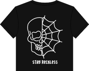Skull Face T-Shirt design - Young and Reckless UK mtb trail dirt bikes bmx Moto Motocross Supercross motorcycling Racing Tees