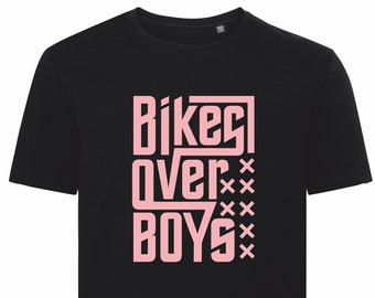 Bikes over Boys  printed t shirt - motorsport inspired apparel - moto motocross motorsports quadbikes bikes dirtbikes supercross girls