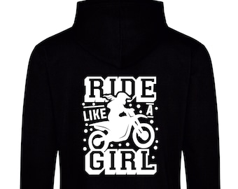 Ride like a girl! Hoodies motorsport motocross inspired apparel moto sport apparel dirtbikes bikes MTB MX