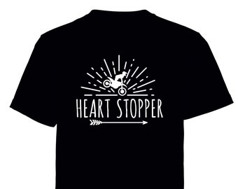 Heart Stopper!  printed t shirt - motorsport inspired apparel - moto motocross motorsports quadbikes bikes supercross MX dirtbikes