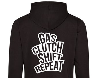 Gas clutch shift repeat   printed hoodies -   motorsport inspired apparel - quadbikes bikes motocross moto  racing youth apparel