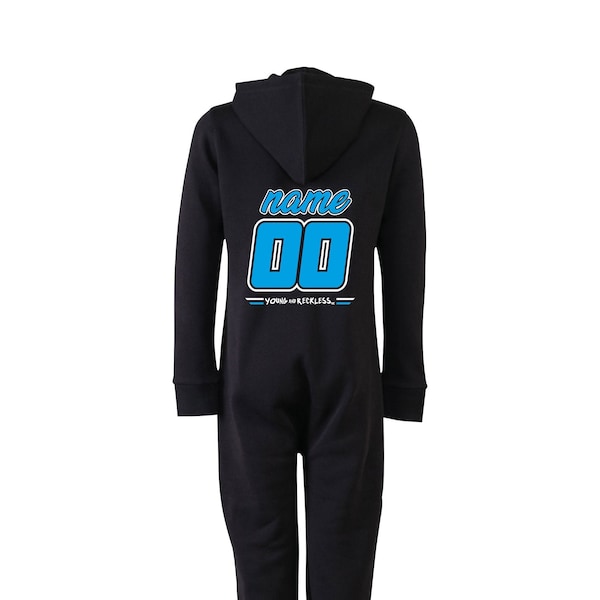 KIDS All-in-one outfit, custom printed Name and Number - After race onesie's made to order! look the part even after the race as finished!!