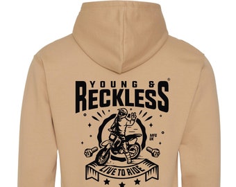 Live to Ride - Young & Reckless uk  Hoodie - Action Sports inspired apparel - dirt bikes motocross supercross racing